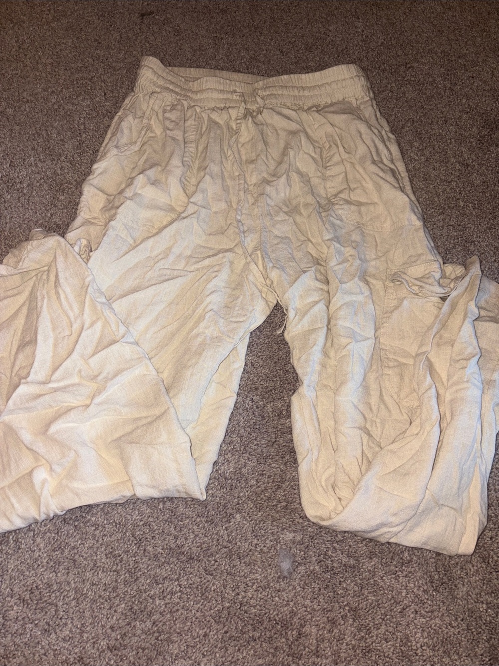 T.J.Maxx Cream Lightweight Wide-Leg Pants